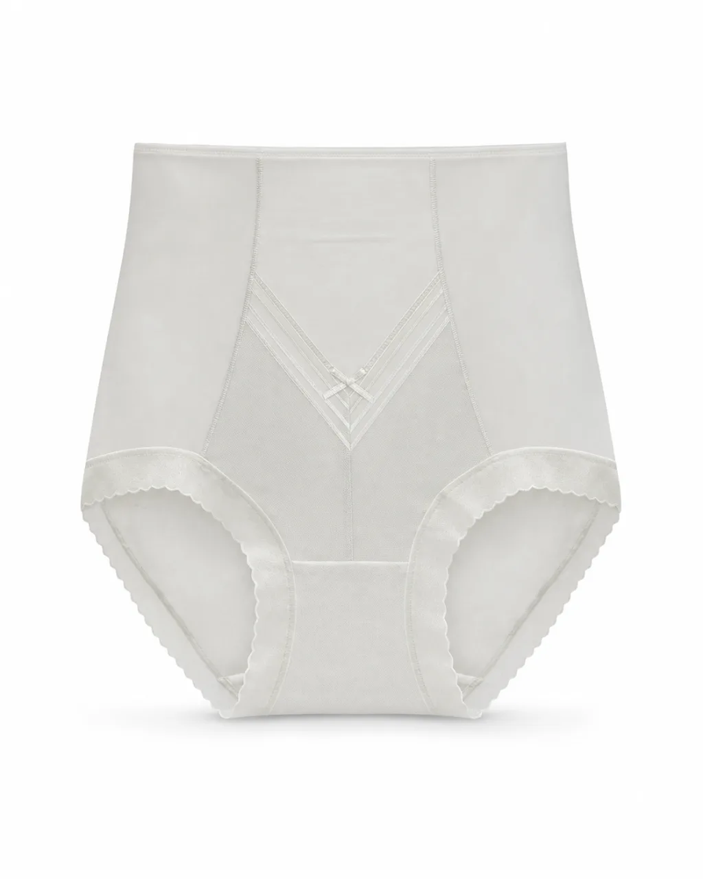 Women's High-Waist Sheer-Mesh Shaping Briefs with V-Panel - Style 1036