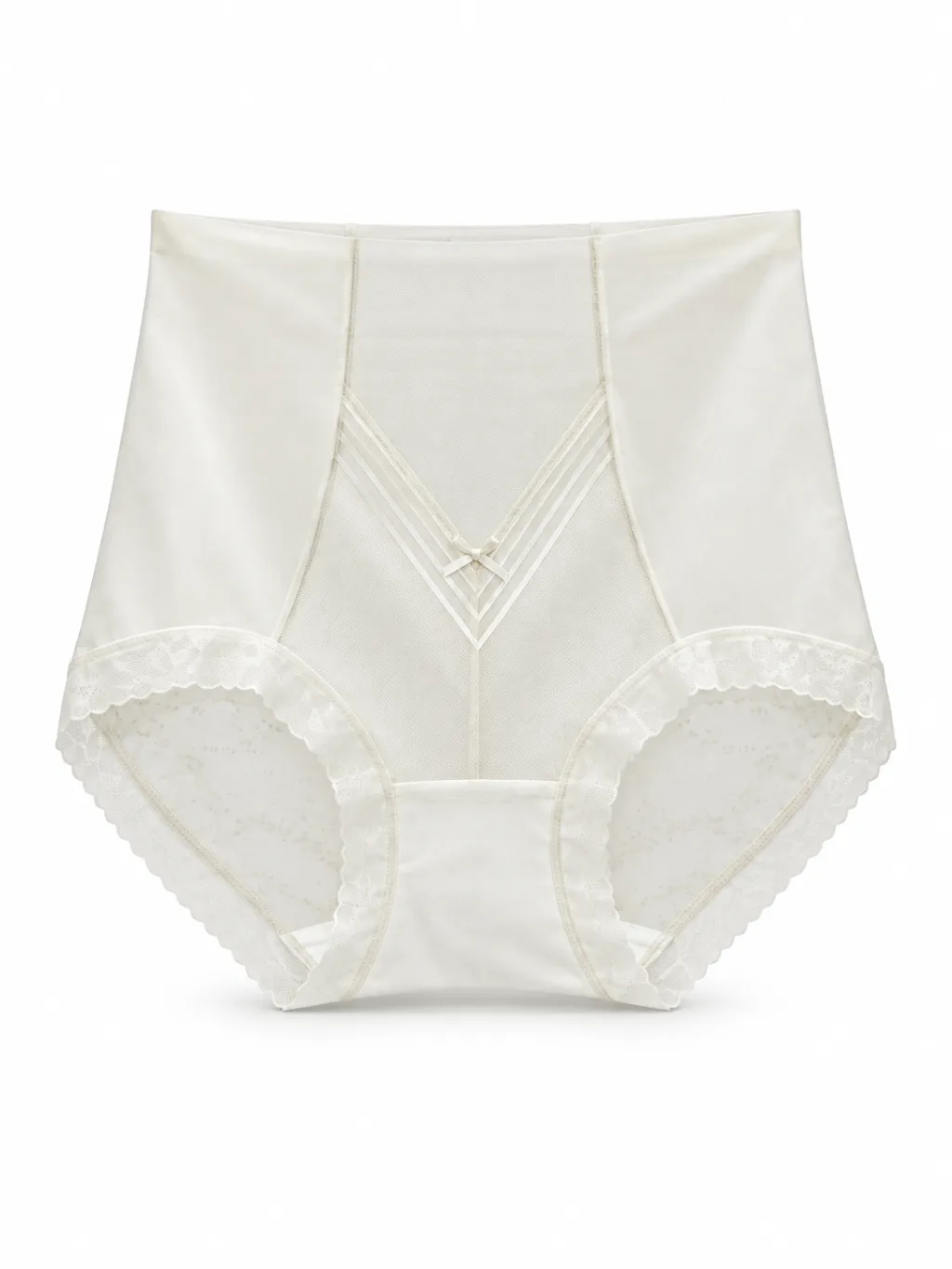 Women's High-Waist Sheer-Mesh Shaping Briefs with V-Panel - Style 1036