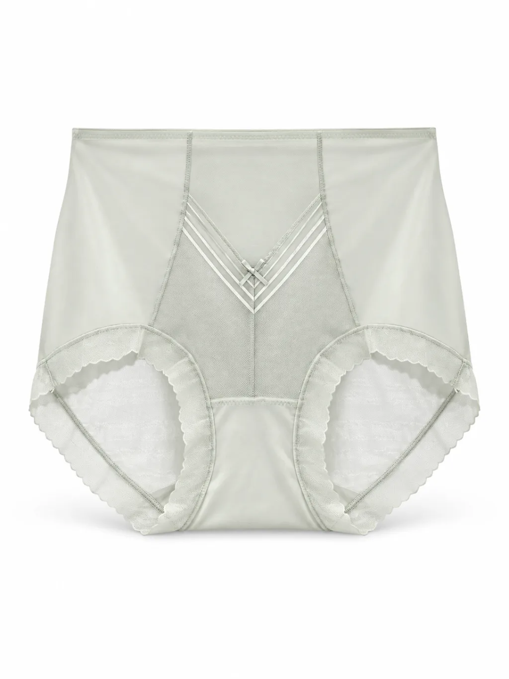 Women's High-Waist Sheer-Mesh Shaping Briefs with V-Panel - Style 1036