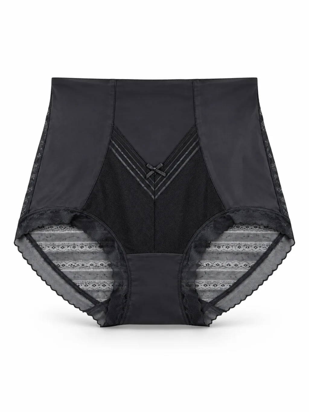 Women's High-Waist Sheer-Mesh Shaping Briefs with V-Panel - Style 1036