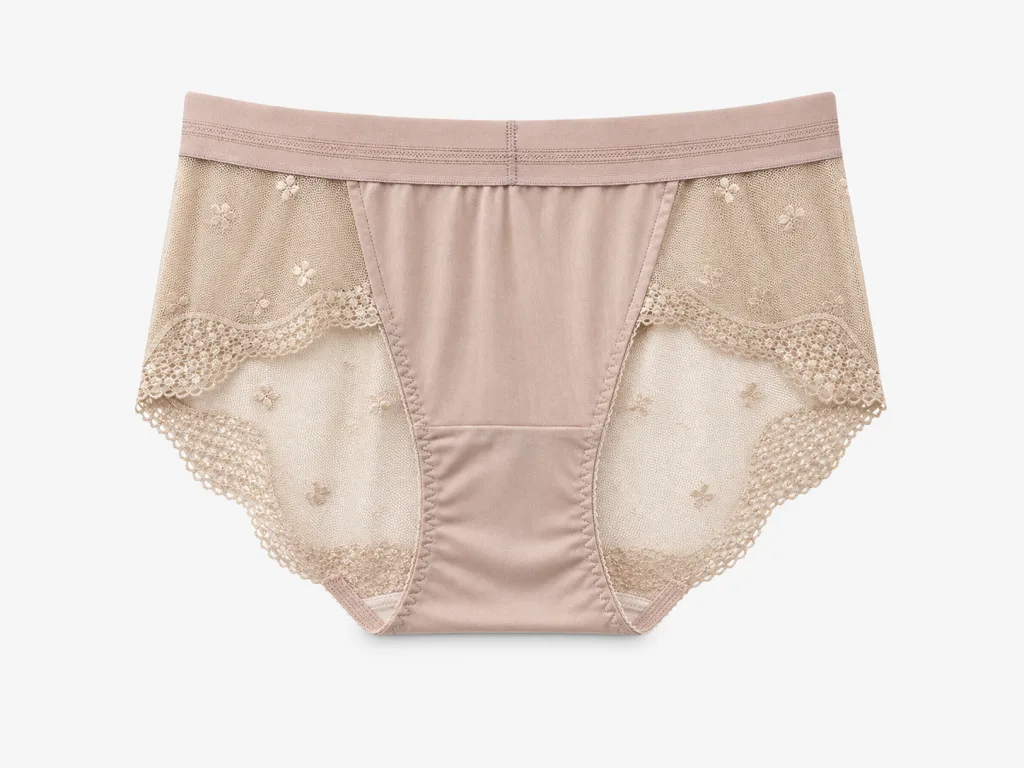 Women's Lace-Panel Mid-Rise Briefs - Style 8271