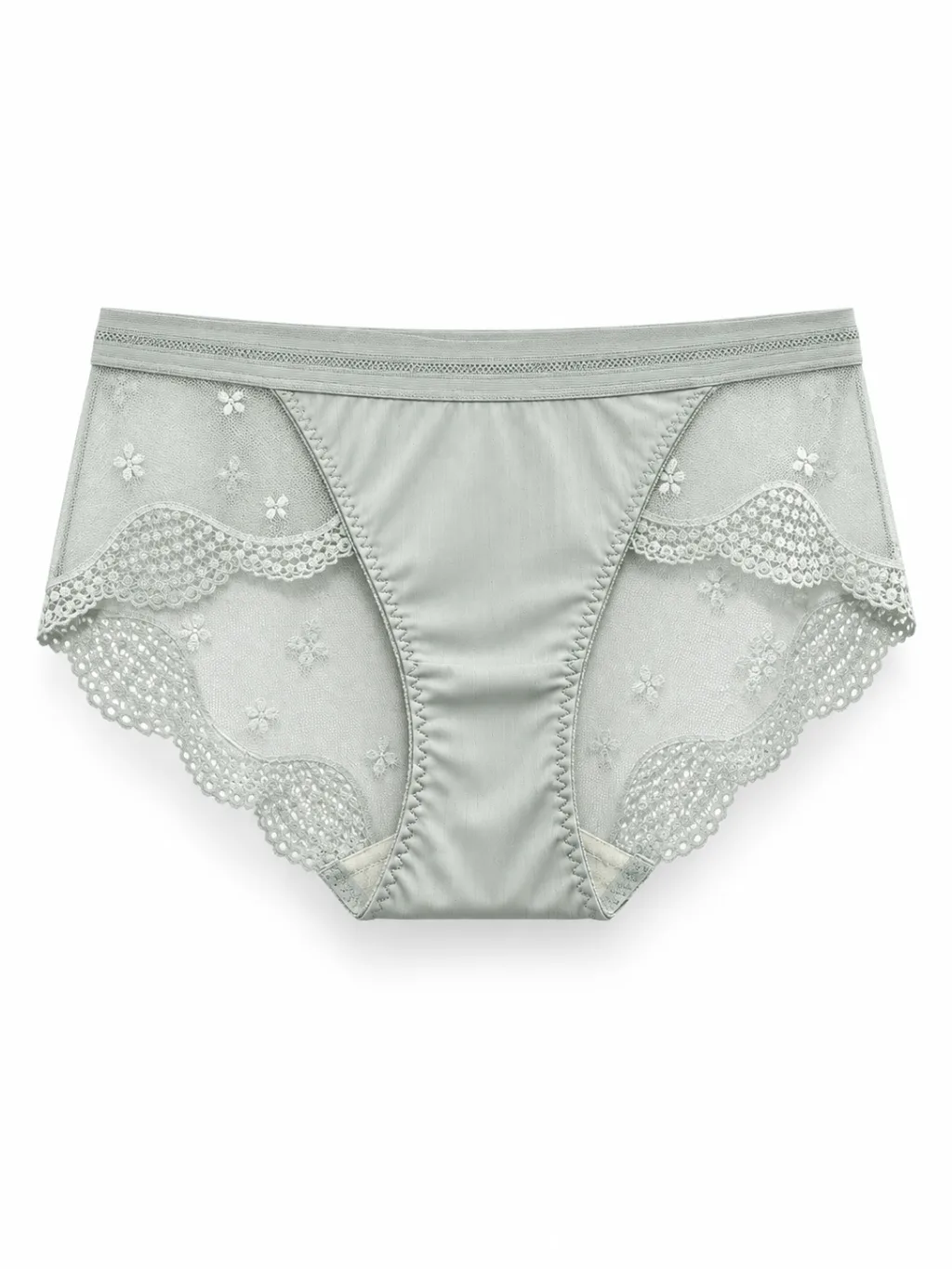 Women's Lace-Panel Mid-Rise Briefs - Style 8271