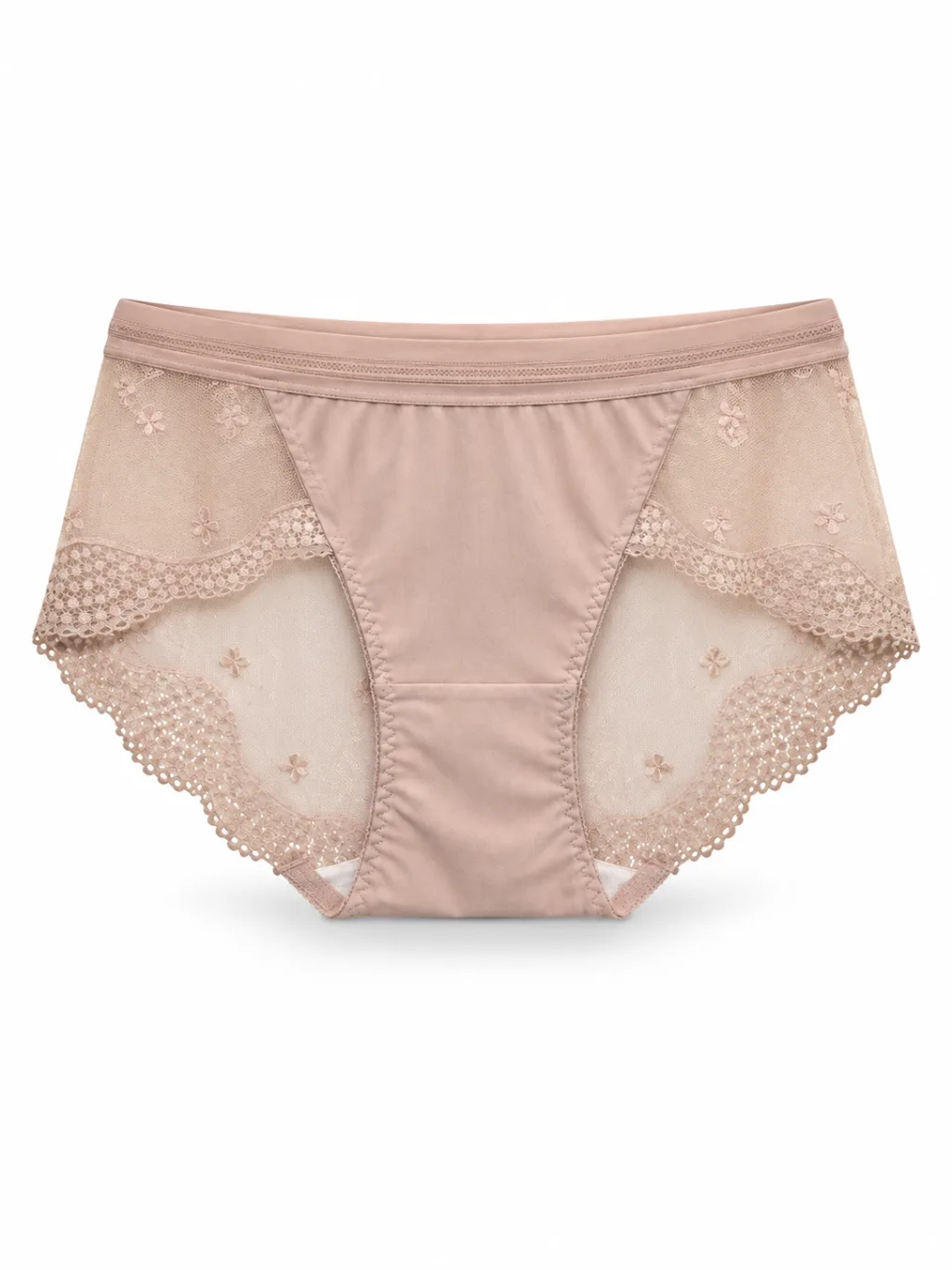 Women's Lace-Panel Mid-Rise Briefs - Style 8271