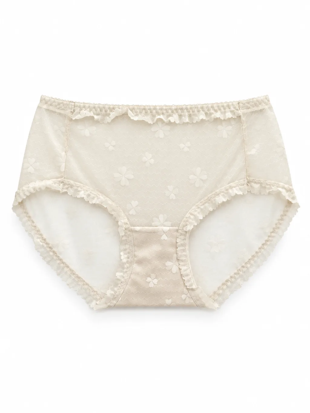 Women's Floral Mesh Mid-Rise Briefs - Style 9502