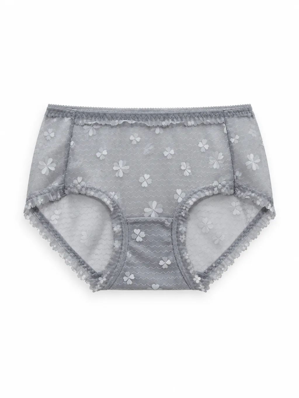Women's Floral Mesh Mid-Rise Briefs - Style 9502
