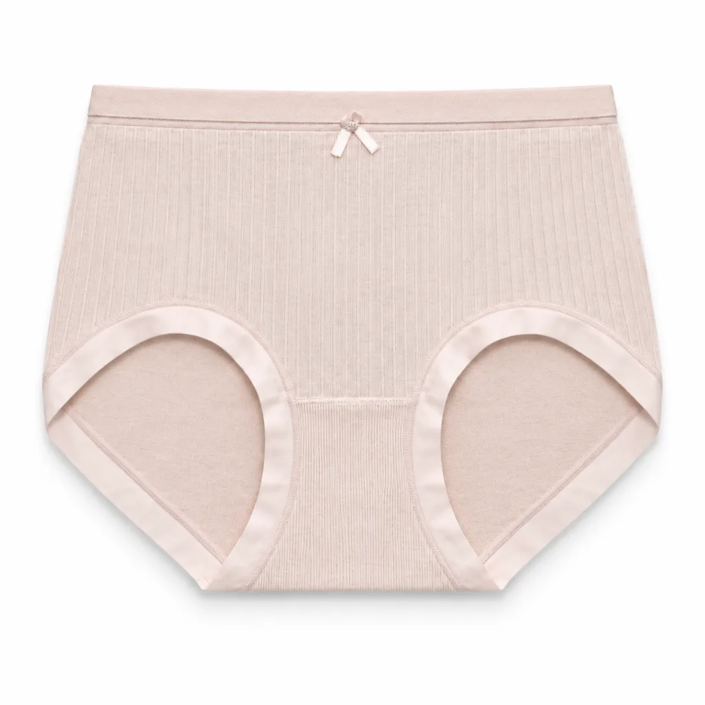 Women's Bow-Detail Ribbed High-Waist Briefs - Style 6621