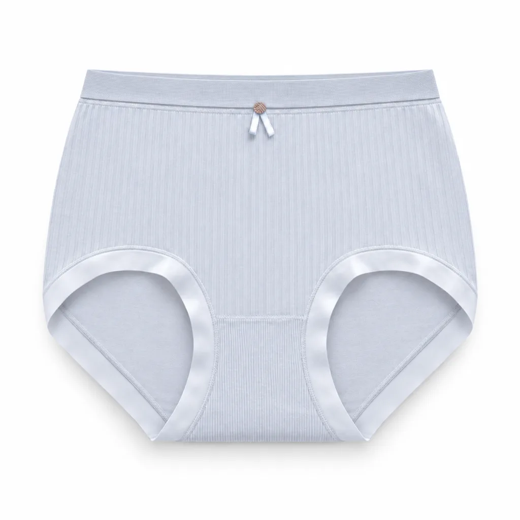 Women's Bow-Detail Ribbed High-Waist Briefs - Style 6621