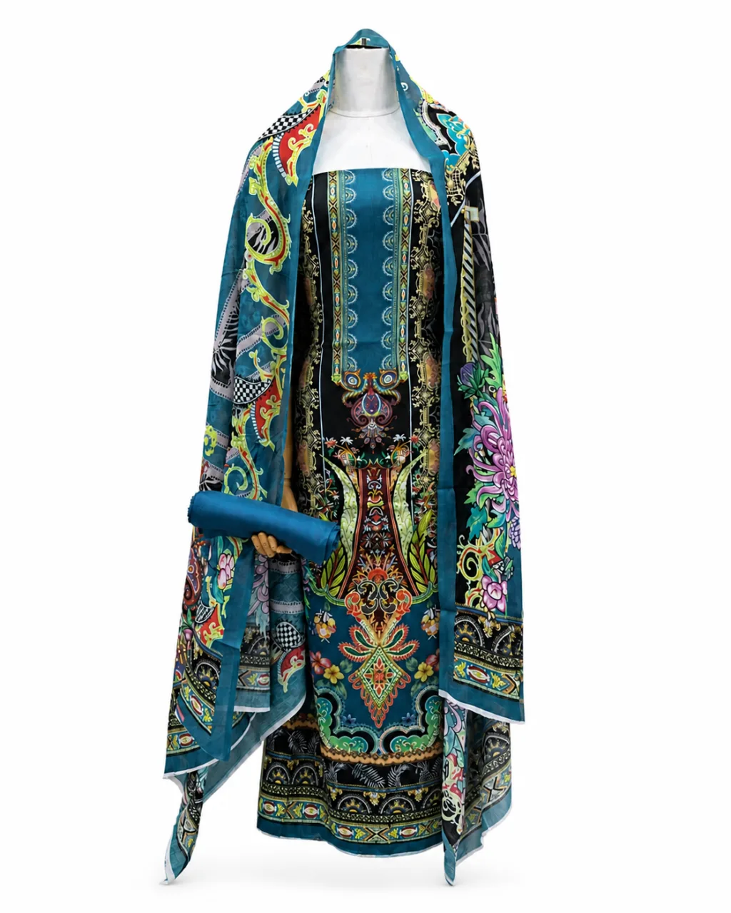 Zam Zam Teal Scrollwork Tapestry