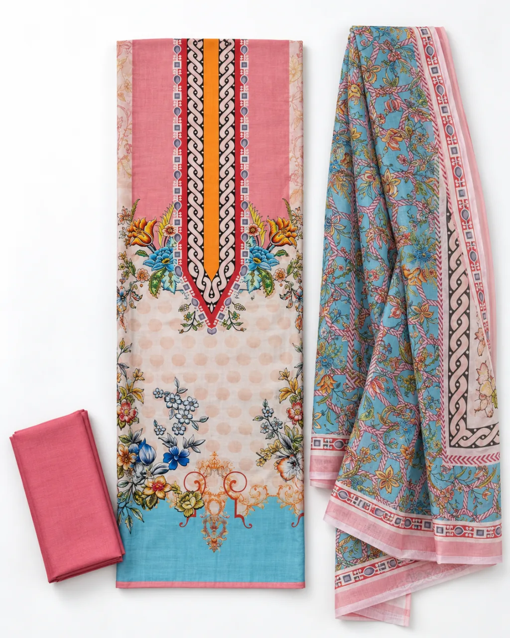Zam Zam Pink Turquoise Leaf Vine