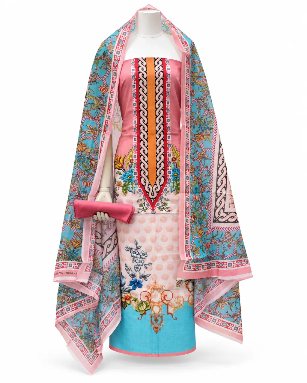 Zam Zam Pink Turquoise Leaf Vine