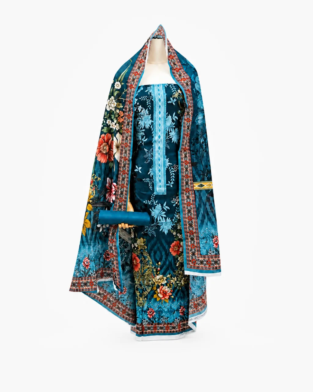 Zam Zam Teal Botanical Lattice