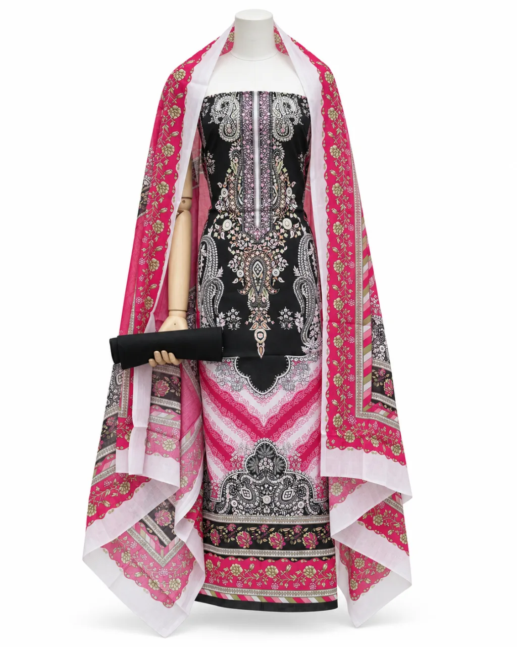 Zam Zam Black Pink Ornate Paisley