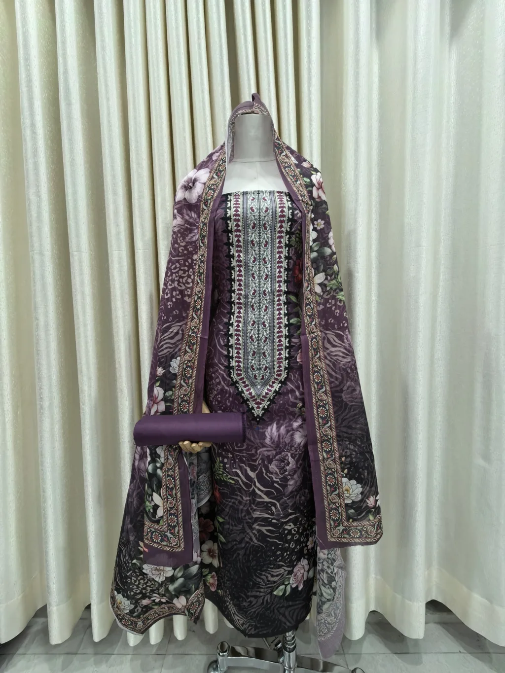 Zam Zam Plum Feather Panel