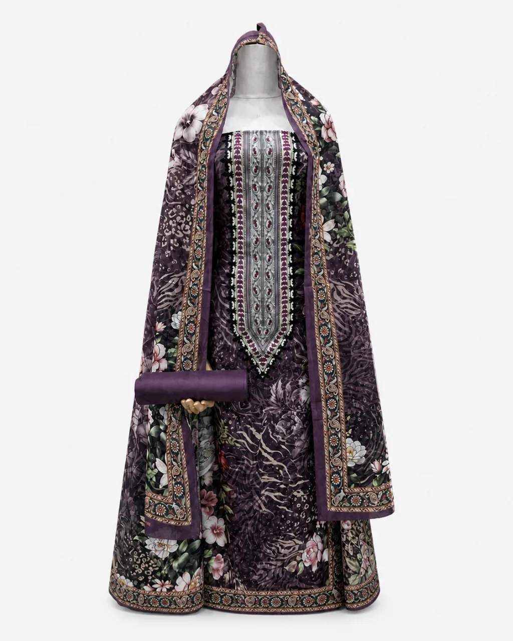 Zam Zam Plum Feather Panel