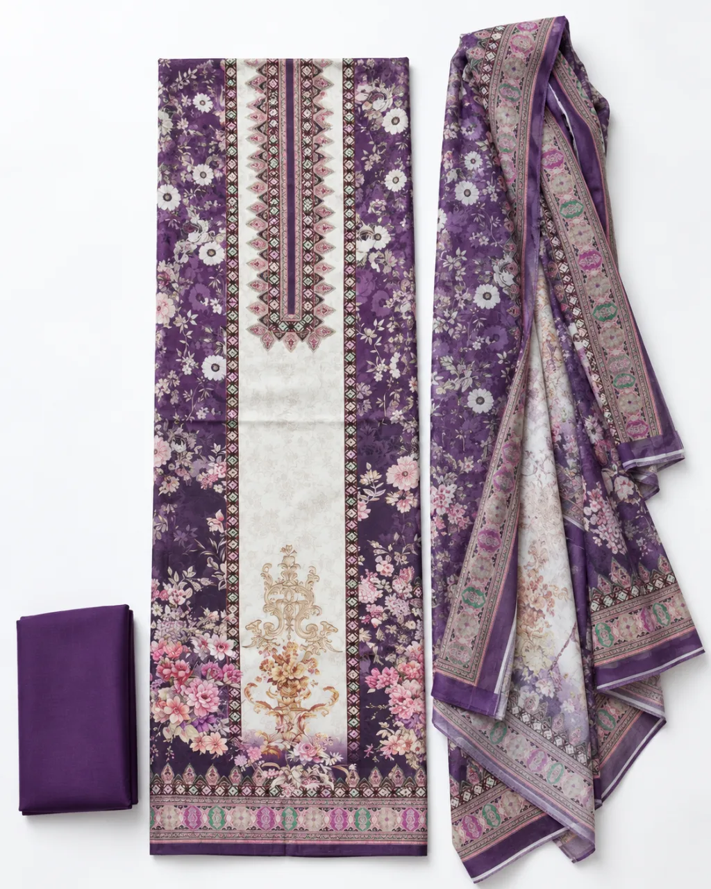 Zam Zam Purple White Bordered Panel