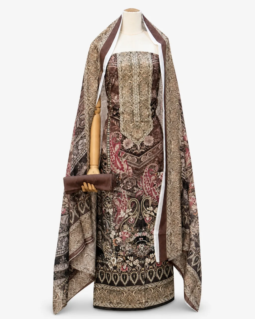 Zam Zam Brown Cream Paisley Ornate