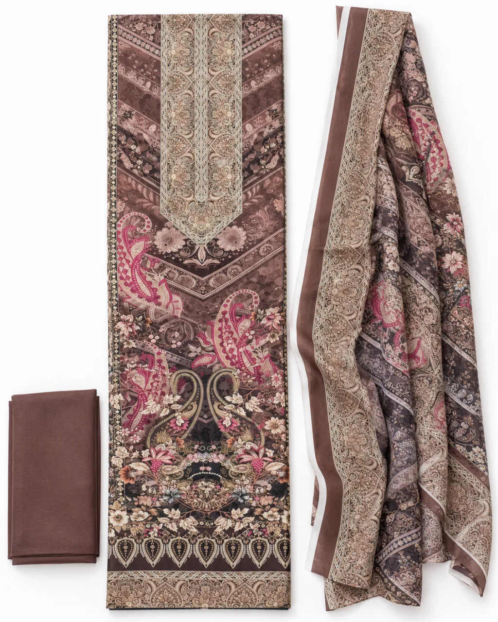 Zam Zam Brown Cream Paisley Ornate