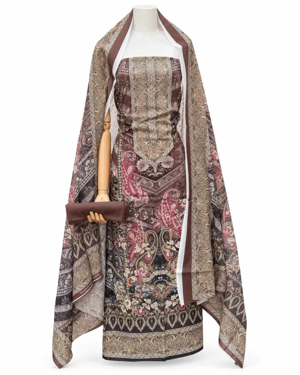 Zam Zam Brown Cream Paisley Ornate