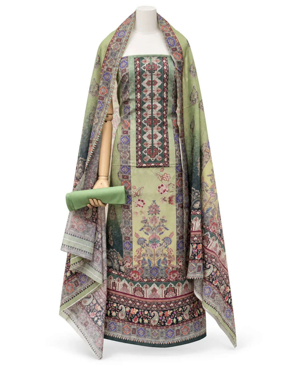 Zam Zam Sage Green Mughal Ornate
