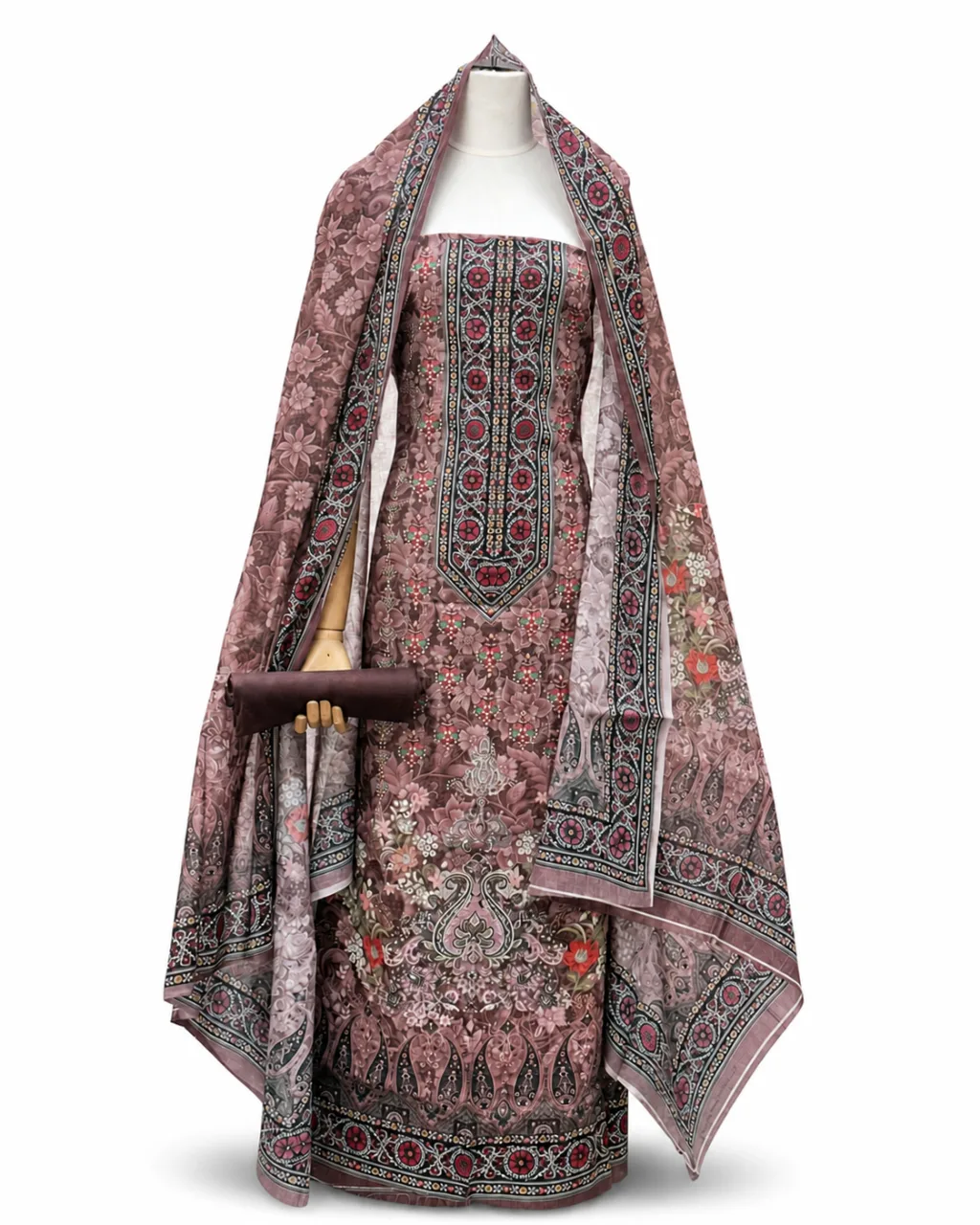 Zam Zam Dusty Rose Ornate Red Circle