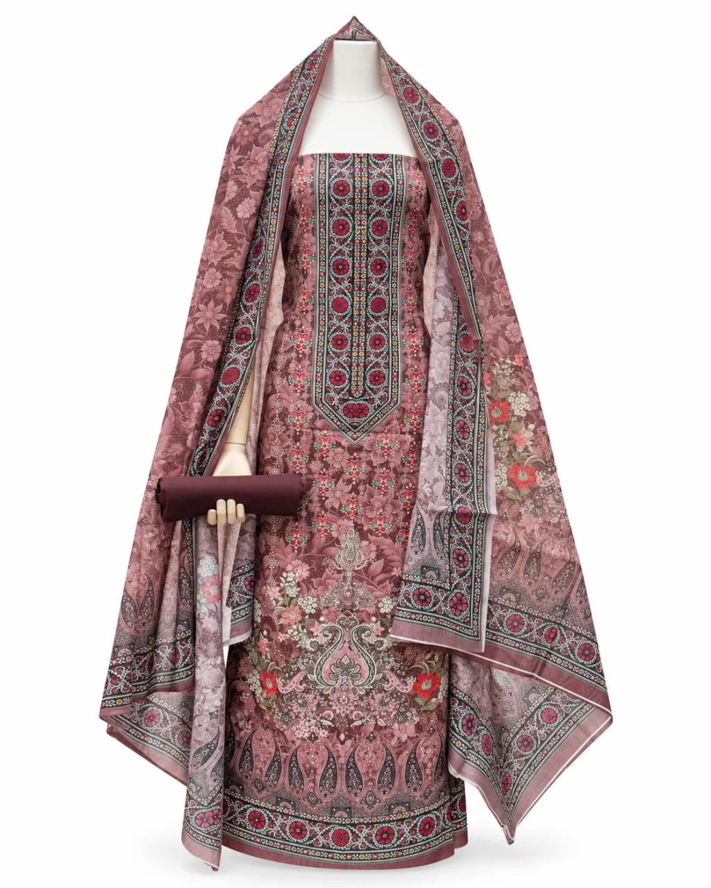 Zam Zam Dusty Rose Ornate Red Circle
