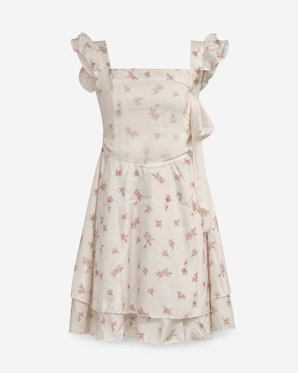 Floral One-Shoulder Ruffle Mini
