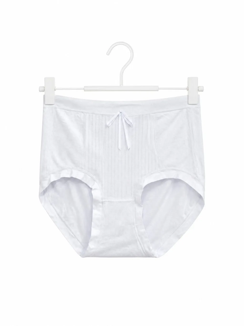 Women's Ribbed-Panel Bow High-Waist Briefs - Style 5005