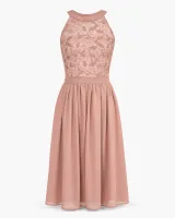Halter Lace Bodice Chiffon Midi - image 1