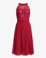 Halter Lace Bodice Chiffon Midi - image 2