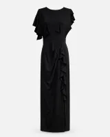 Flutter Ruffle Slit Maxi Dress - image 1