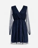 Glitter Tulle Wrap Mini Dress - image 2