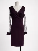 Glitter Tulle Wrap Mini Dress - image 4