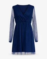 Glitter Tulle Wrap Mini Dress - image 3
