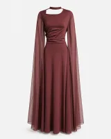 Cape Sleeve Choker Maxi Gown - image 1