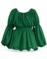 Puff Sleeve Crop Peplum Skirt Set - image 2