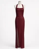Halter Sequin Bodycon Gown - image 1