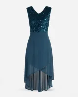 Sequin V-Neck Hi-Lo Dress - image 2