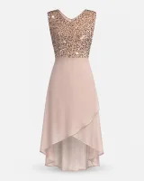 Sequin V-Neck Hi-Lo Dress - image 1