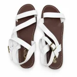 Buckle-Ankle Strappy Flat Sandals - ছবি 1