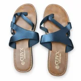 Asymmetric Strap Flat Slide Sandals - ছবি 3