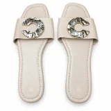 Crystal-Style Buckle Flat Slide Sandals - ছবি 5