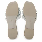 Geometric Rhinestone Strap Slide Sandals - ছবি 4