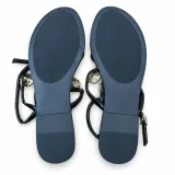 Jewel-Detail T-Strap Flat Sandals - ছবি 2