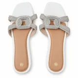 Oval Rhinestone Double-Strap Slides - ছবি 5