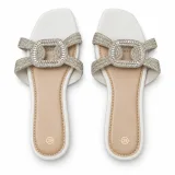 Oval Rhinestone Double-Strap Slides - ছবি 3