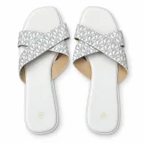 Glitter Cross-Strap Flat Slides - ছবি 1