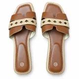 Cutout-Band Double-Strap Flat Slides - ছবি 5