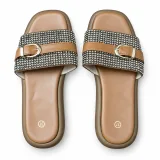 Rhinestone Double-Band Buckle Slides - ছবি 1