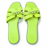 Chain-Detail Cross-Strap Flat Slides - ছবি 7