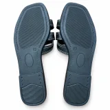 Layered Cross-Strap Square-Toe Slides - ছবি 4